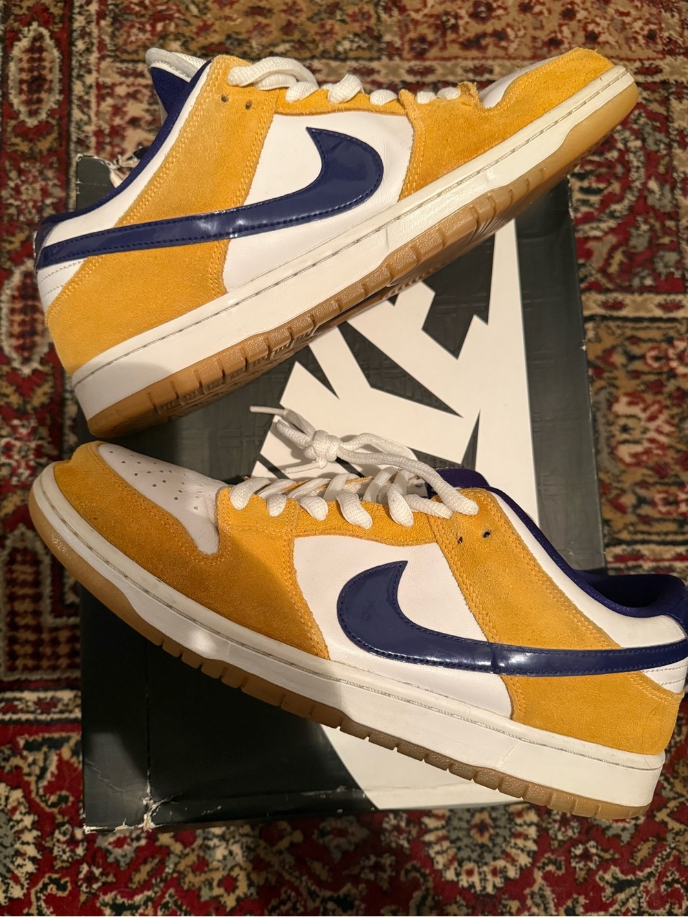 Nike SB Dunk Low Laser Orange - Men’s Low-Top Sneakers - Yellow & Blue Contrast